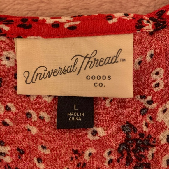 Red sleeveless dress with tie - Picture 3 of 4